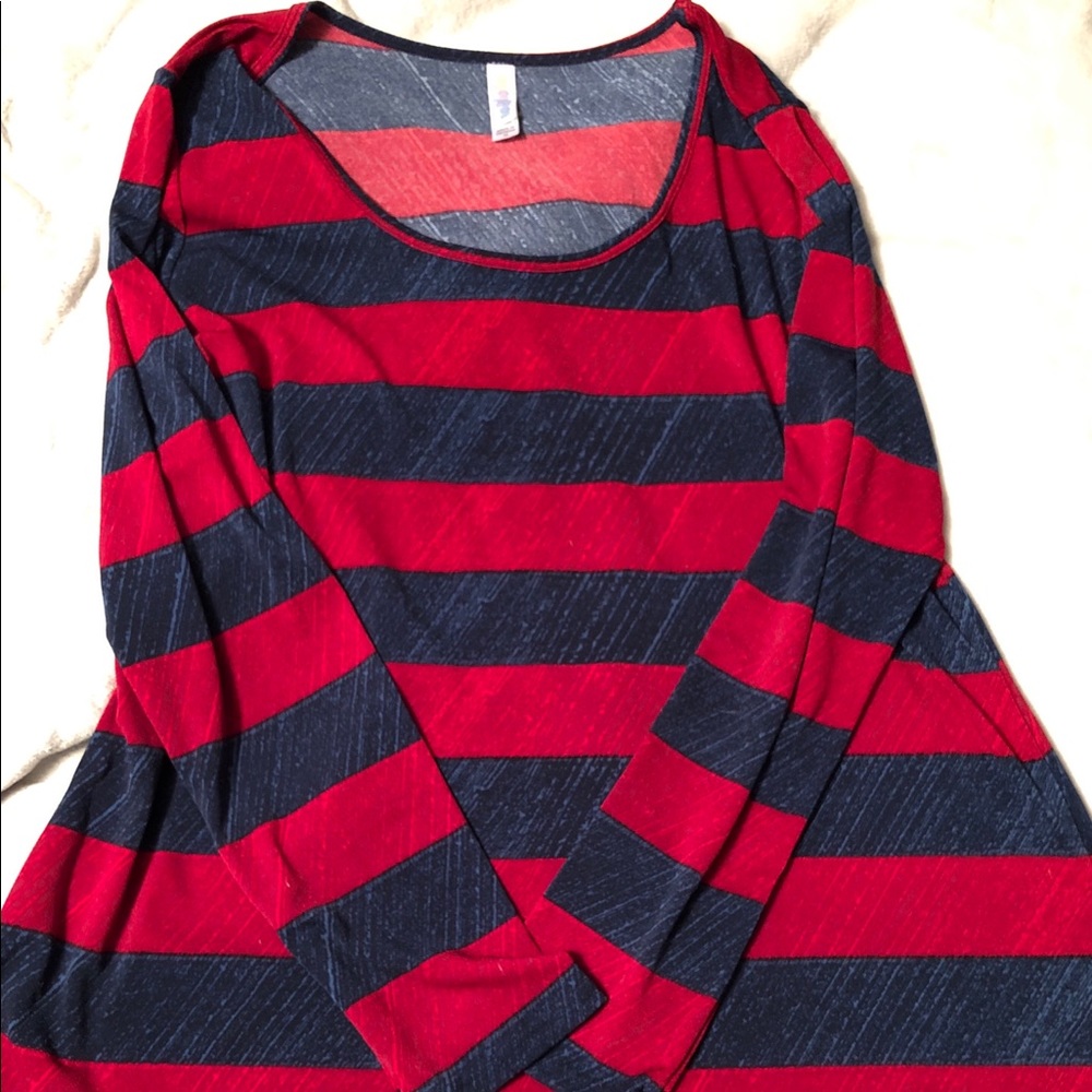Navy & red stripes Lularoe Lynnae